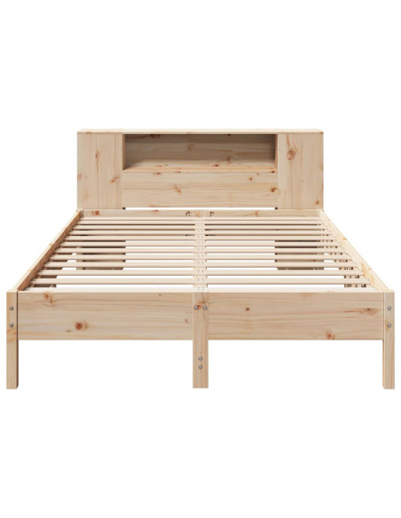 Letto Libreria senza Materasso 140x200 cm in Legno di Pino