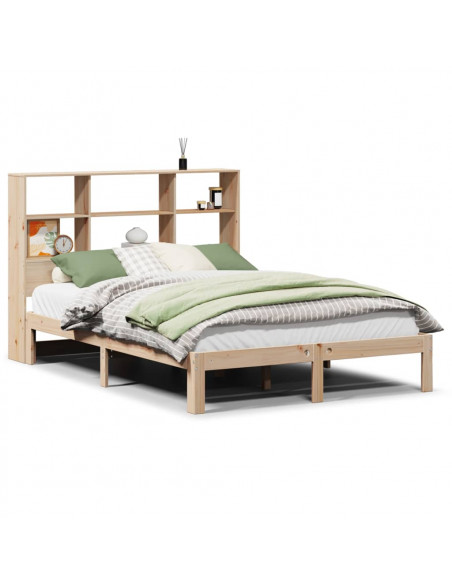 Letto Libreria senza Materasso 160x200 cm in Legno di Pino