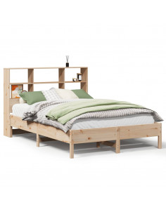 Letto Libreria senza Materasso 160x200 cm in Legno di Pino 2