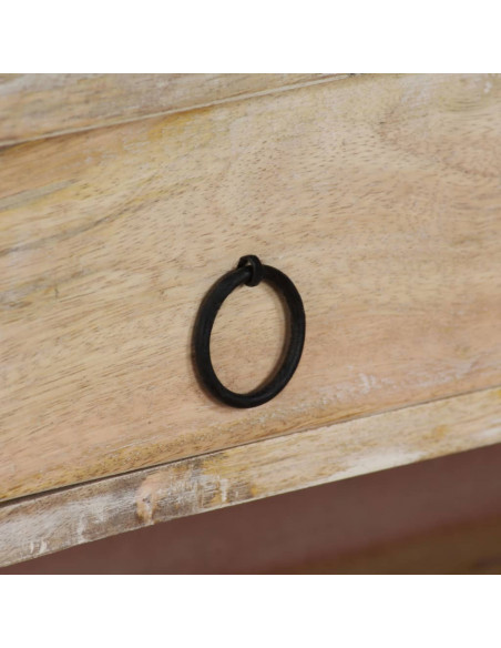 Scrivania in Legno Massello di Mango e Acciaio 110x50x96 cm