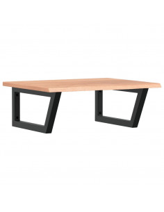 Ripiano a Parete per Lavabo in Acciaio e Massello di Rovere