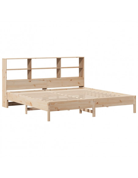 Letto Libreria senza Materasso 200x200 cm in Legno di Pino