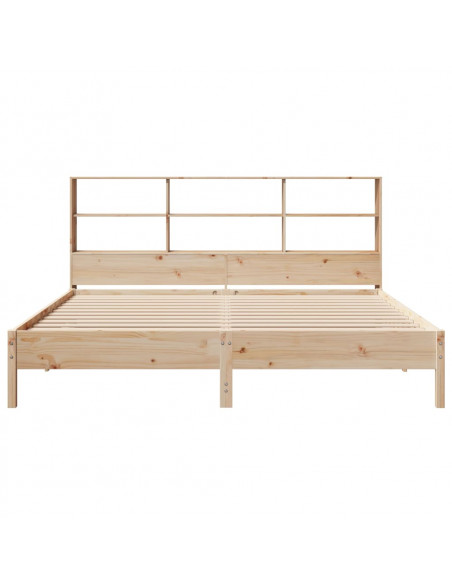 Letto Libreria senza Materasso 200x200 cm in Legno di Pino