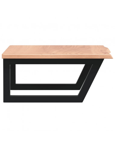 Ripiano a Parete per Lavabo in Acciaio e Massello di Rovere