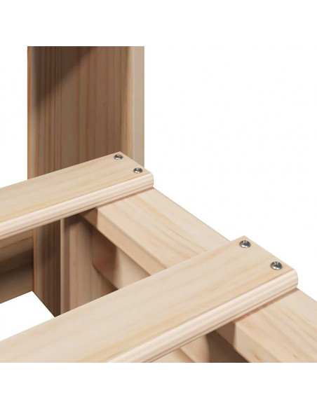 Letto Libreria senza Materasso 90x190 cm Legno Massello