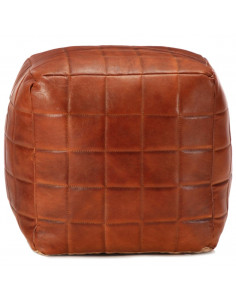 Pouf Tanno 40x40x40 cm in Vera Pelle di Capra 2