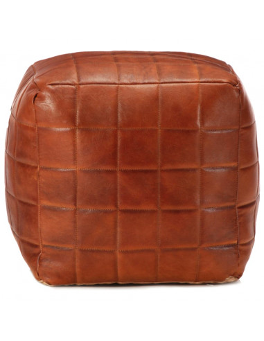 Pouf Tanno 40x40x40 cm in Vera Pelle di Capra