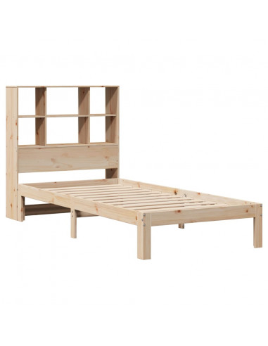 Letto Libreria senza Materasso 90x190 cm Legno Massello Pino