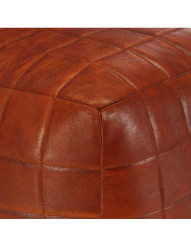 Pouf Tanno 40x40x40 cm in Vera Pelle di Capra