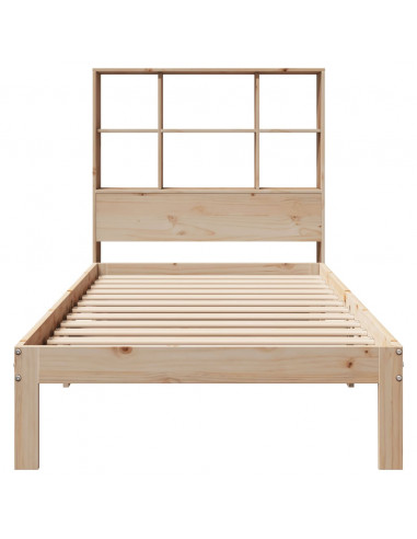 Letto Libreria senza Materasso 90x190 cm Legno Massello Pino