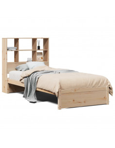 Letto Libreria senza Materasso 90x190 cm Legno Massello Pino 2