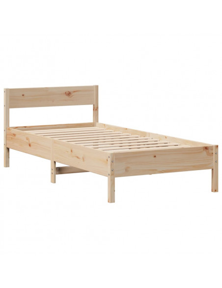 Letto Libreria senza Materasso 90x200 cm Legno Massello Pino