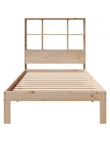 Letto Libreria senza Materasso 90x200 cm Legno Massello Pino