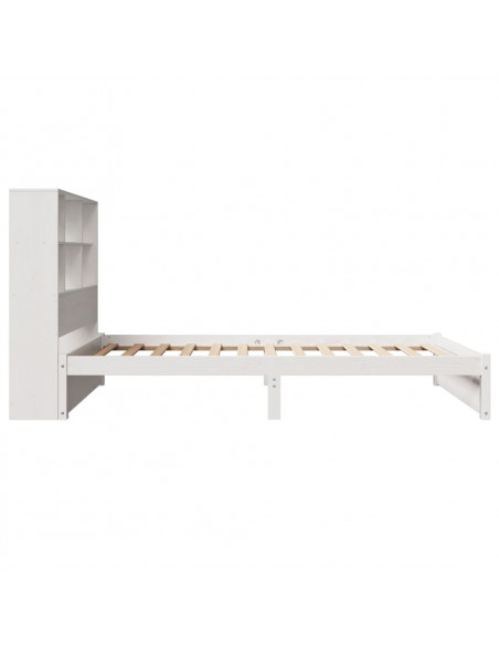Letto Libreria senza Materasso Bianca 90x200 cm Legno di Pino