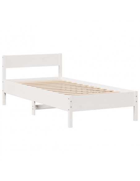 Letto Libreria senza Materasso Bianco 100x200 cm Legno di Pino