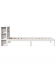 Letto Libreria senza Materasso Bianco 100x200 cm Legno di Pino 2