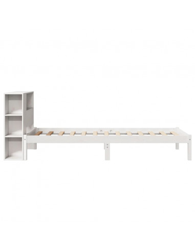 Letto Libreria senza Materasso Bianco 100x200 cm Legno di Pino