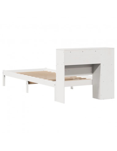 Letto Libreria senza Materasso Bianco 100x200 cm Legno di Pino