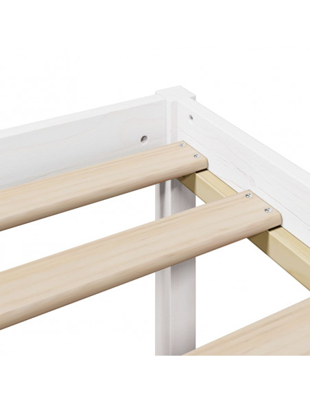 Letto Libreria senza Materasso Bianco 100x200 cm Legno di Pino