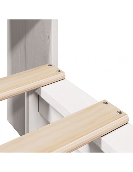 Letto Libreria senza Materasso Bianco 100x200 cm Legno Massello