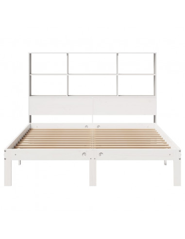Letto Libreria senza Materasso Bianco 120x190 cm Legno di Pino