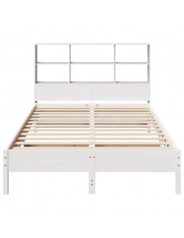 Letto Libreria senza Materasso Bianco 120x190 cm Legno di Pino