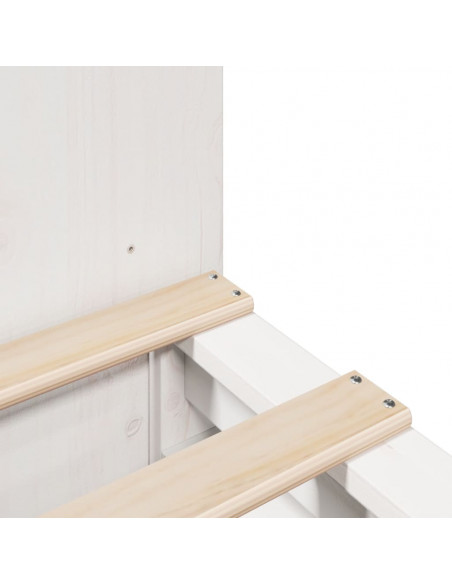 Letto Libreria senza Materasso Bianco 120x190 cm Legno Massello