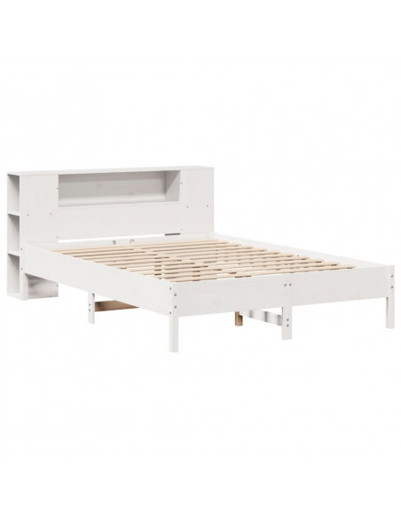 Letto Libreria senza Materasso Bianco 120x200 cm Legno di Pino