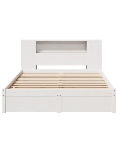 Letto Libreria senza Materasso Bianco 120x200 cm Legno di Pino