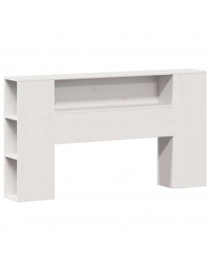 Letto Libreria senza Materasso Bianco 120x200 cm Legno di Pino 2
