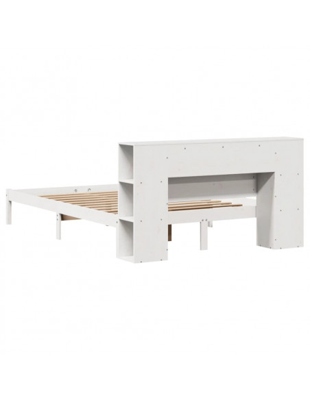 Letto Libreria senza Materasso Bianco 120x200 cm Legno di Pino