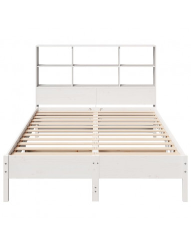 Letto Libreria senza Materasso Bianco 120x200 cm Legno di Pino