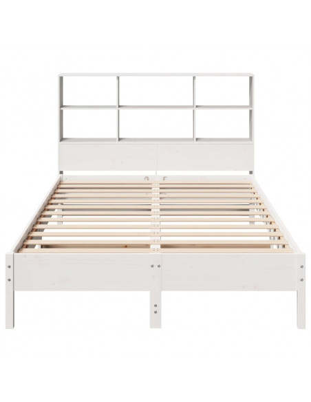Letto Libreria senza Materasso Bianco 120x200 cm Legno di Pino