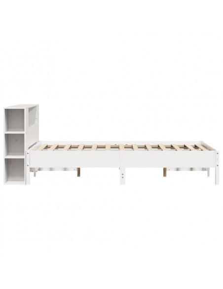 Letto Libreria senza Materasso Bianco 135x190 cm Legno di Pino