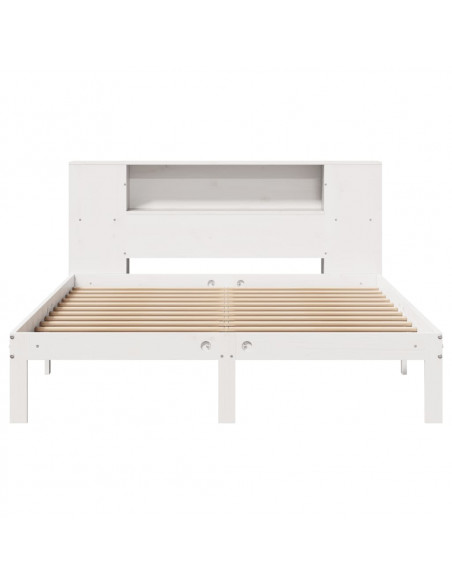 Letto Libreria senza Materasso Bianco 135x190 cm Legno di Pino