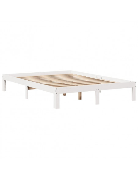 Letto Libreria senza Materasso Bianco 135x190 cm Legno di Pino