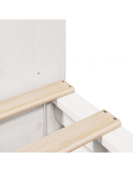 Letto Libreria senza Materasso Bianco 135x190 cm Legno Massello