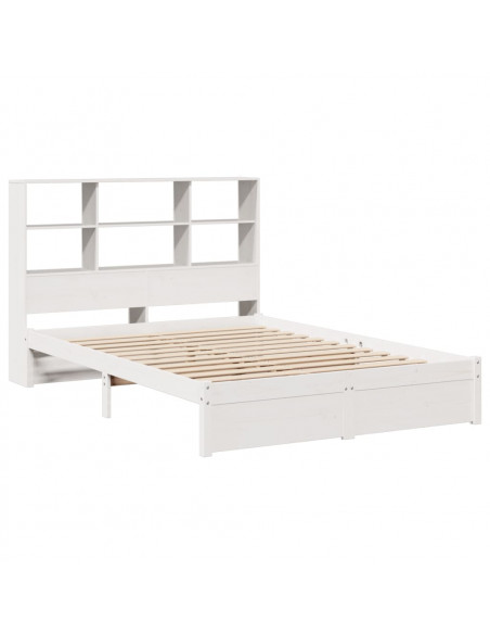 Letto Libreria senza Materasso Bianco 140x190 cm Legno di Pino