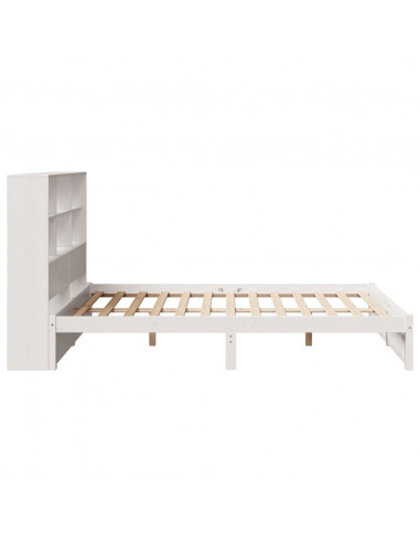 Letto Libreria senza Materasso Bianco 140x190 cm Legno di Pino