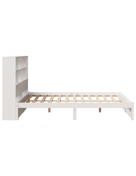 Letto Libreria senza Materasso Bianco 140x190 cm Legno di Pino