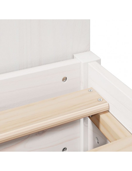 Letto Libreria senza Materasso Bianco 140x190 cm Legno di Pino