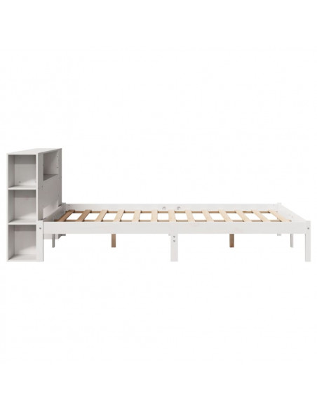 Letto Libreria senza Materasso Bianco 140x190 cm Legno di Pino