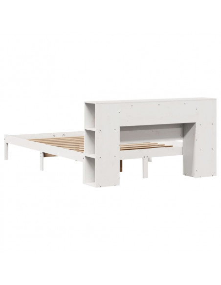 Letto Libreria senza Materasso Bianco 140x190 cm Legno di Pino