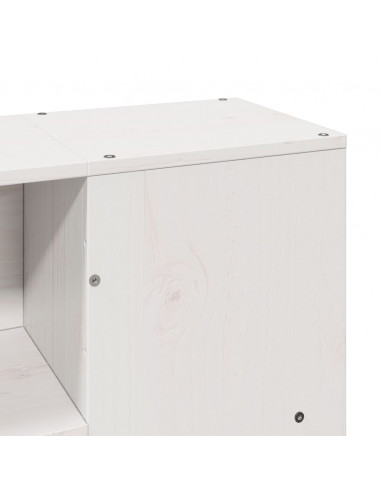 Letto Libreria senza Materasso Bianco 140x190 cm Legno di Pino