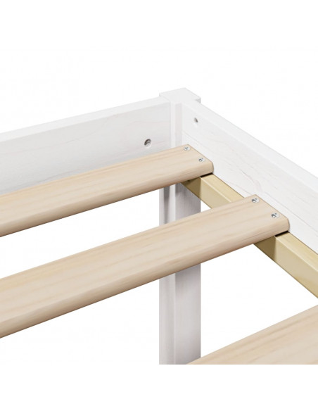 Letto Libreria senza Materasso Bianco 140x190 cm Legno di Pino