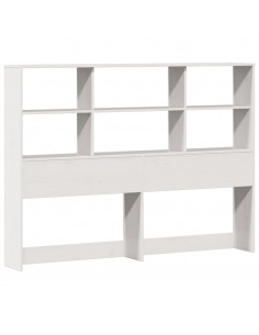 Letto Libreria senza Materasso Bianco 140x190 cm Legno di Pino 2