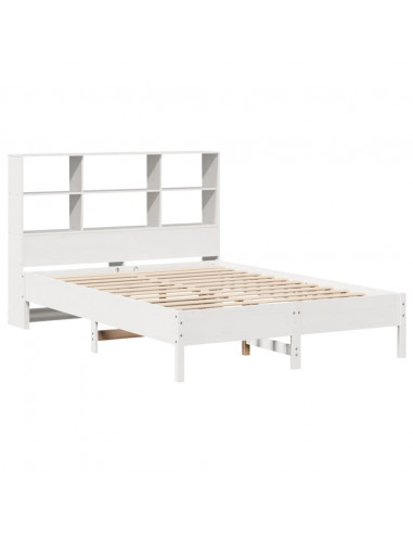 Letto Libreria senza Materasso Bianco 140x190 cm Legno di Pino