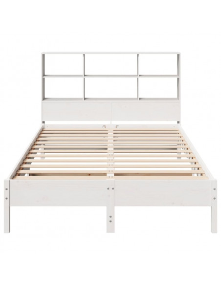 Letto Libreria senza Materasso Bianco 140x190 cm Legno di Pino