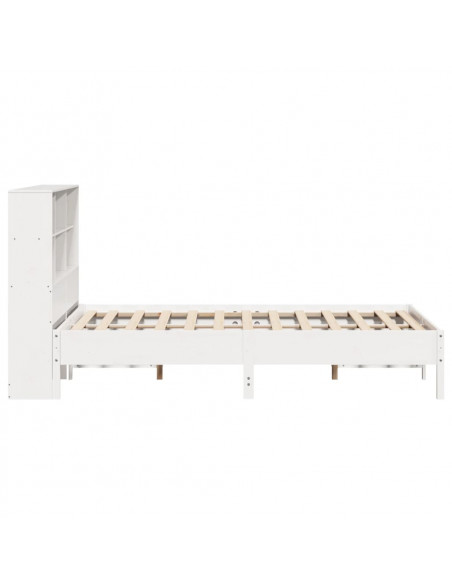 Letto Libreria senza Materasso Bianco 140x190 cm Legno di Pino