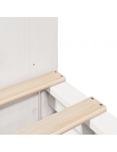 Letto Libreria senza Materasso Bianco 140x190 cm Legno Massello